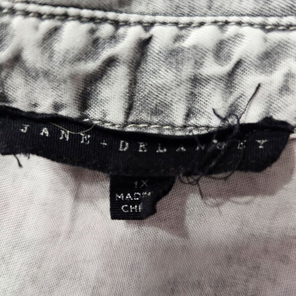 Jane & Delancey Vintage-Style Light Gray Washed Denim-Look Tunic Sz 1X Lagenlook - Picture 8 of 9